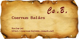Csernus Balázs névjegykártya